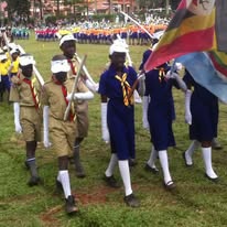 Marching students